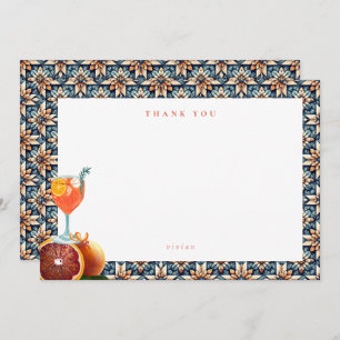 Juicy Orange Spritz Floral Bridal Shower Thank You Card