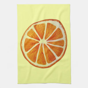 Juicy Orange watercolor fruit pop art Tea Towel