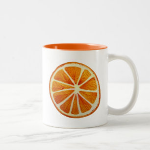 Juicy Orange watercolor fruit pop art Two-Tone Coffee Mug