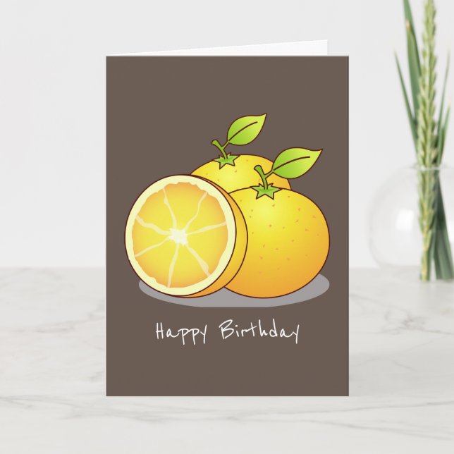 Juicy Oranges fruit art Card (Front)