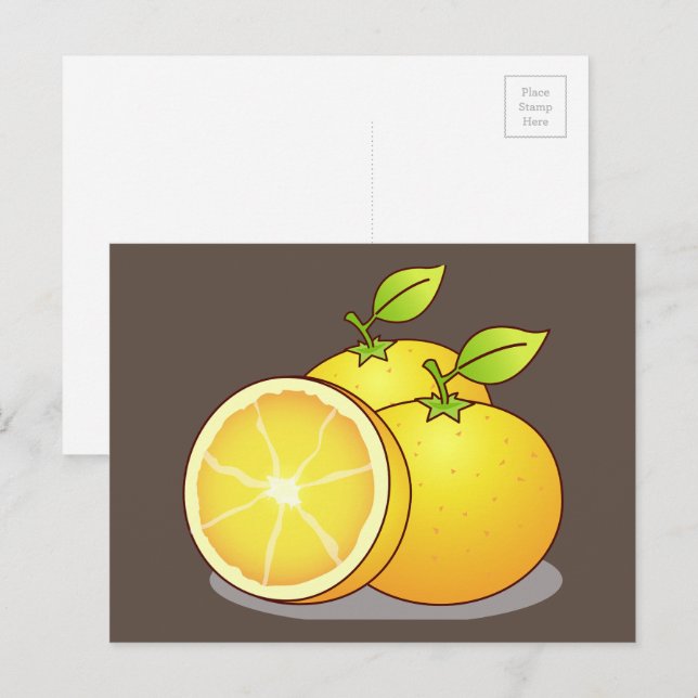 Juicy Oranges fruit art Postcard (Front/Back)