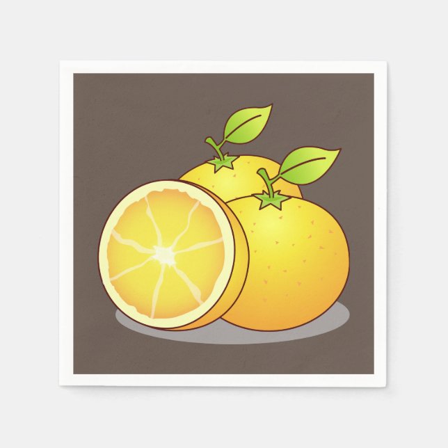 Juicy Oranges fun fruit Napkin (Front)