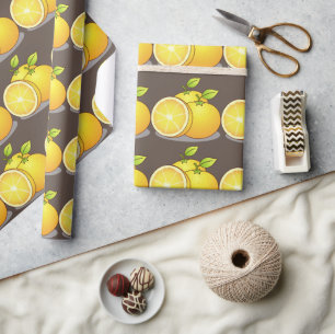 Juicy Oranges fun fruit Wrapping Paper