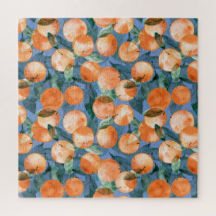 Juicy Oranges Watercolor Pattern Jigsaw Puzzle