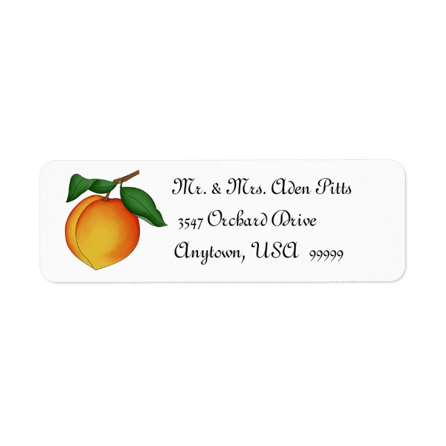 Juicy Peach Return Address Labels (Front)