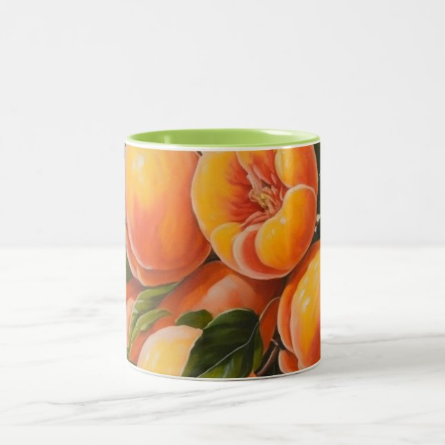 Juicy peaches  Two-Tone coffee mug (Center)