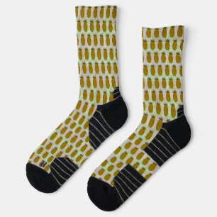 Juicy Pineapple Plaid Pattern Socks