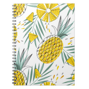 Juicy pineapples: bright vintage pattern. notebook