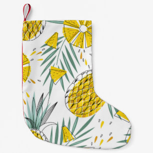 Juicy pineapples: bright vintage pattern. small christmas stocking