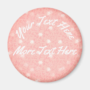 Juicy Pink Tiny Floral Print Pattern Magnet