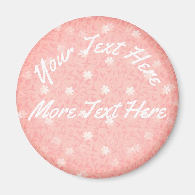 Juicy Pink Tiny Floral Print Pattern Magnet (Front)