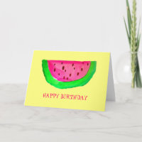Juicy pink watermelon fruit Happy Birthday