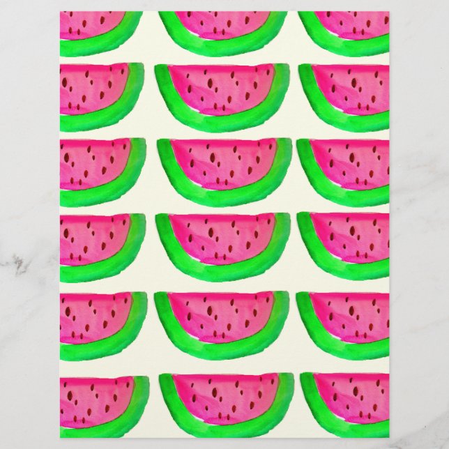 Juicy pink  watermelon fruit pattern on lemon (Front)