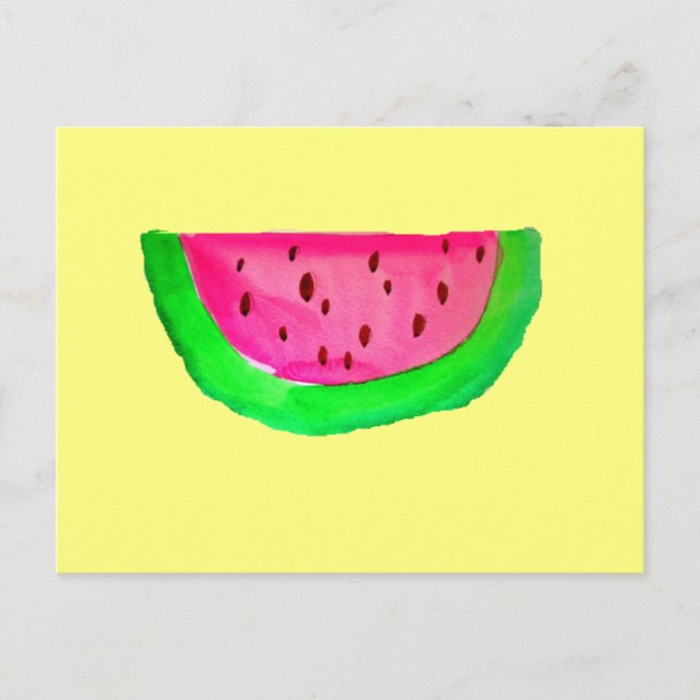 Juicy pink watermelon fruit postcard (Front)