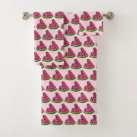 Juicy Pink Watermelon Wedge Slice Green Rind Fruit
