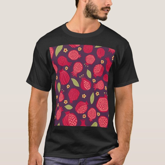 Juicy pomegranates: vintage illustration. T-Shirt (Front)