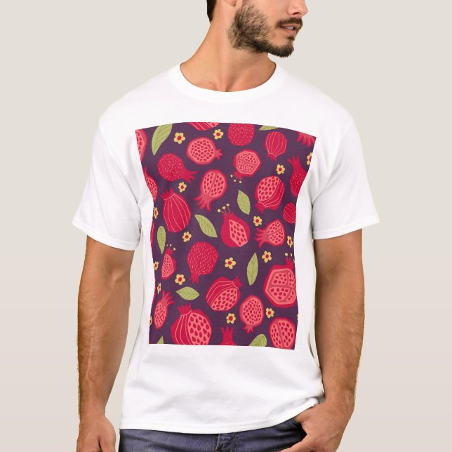 Juicy pomegranates: vintage illustration. T-Shirt (Front)