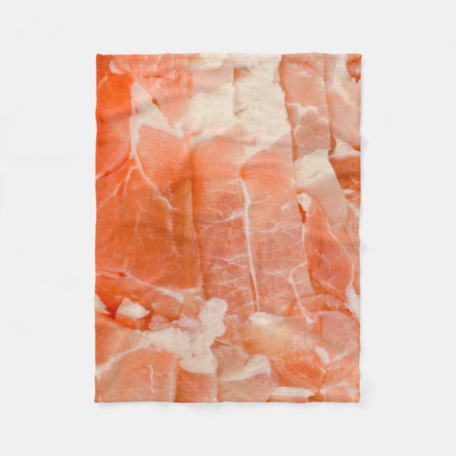 Juicy Pork Meat slices wrap texture Fleece Blanket (Front)