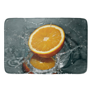 Juicy positive orange for vitamin mood    bath mat