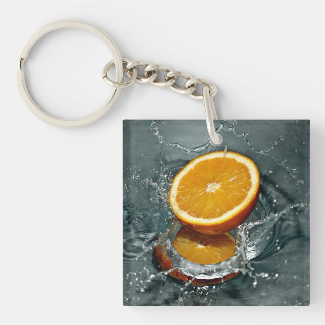 Juicy positive orange for vitamin mood   key ring (Front)