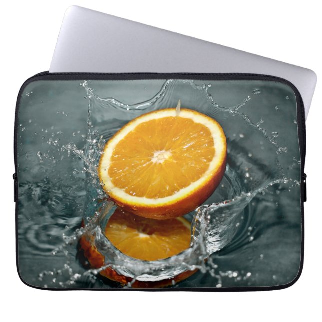 Juicy positive orange for vitamin mood  laptop sleeve (Front)