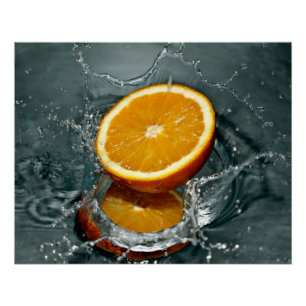 Juicy positive orange for vitamin mood poster