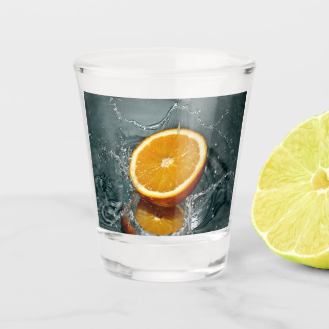 Juicy positive orange for vitamin mood    shot glass (Front)
