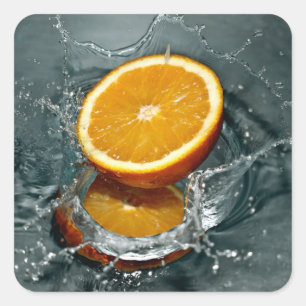 Juicy positive orange for vitamin mood    square sticker