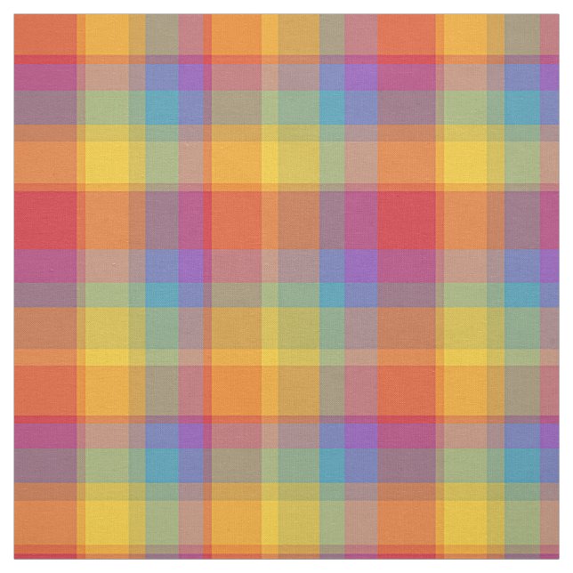 Juicy Rainbow Plaid Fabric (Swatch)