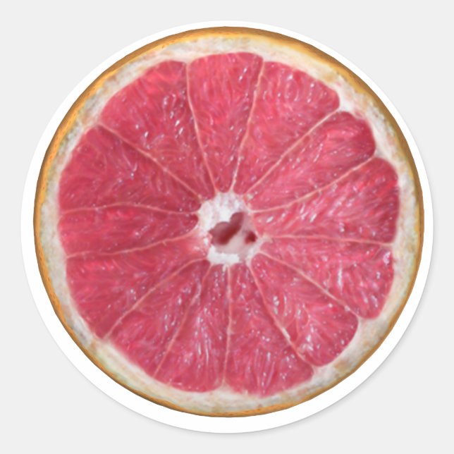 Juicy Red Grapefruit Classic Round Sticker (Front)