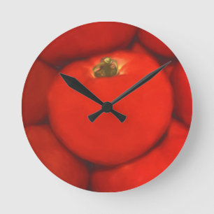 Juicy Red Homegrown Garden Tomatoes Round Clock