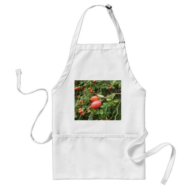 Juicy Red Rose Hips Cooking Apron (Front)