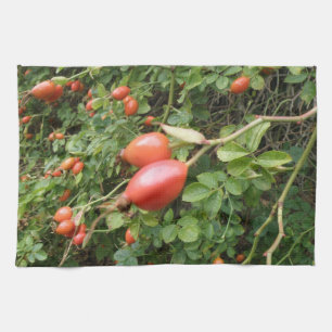 Juicy Red Rose Hips Kitchen Towel