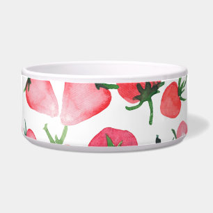 Juicy Red Strawberries Watercolor Pattern