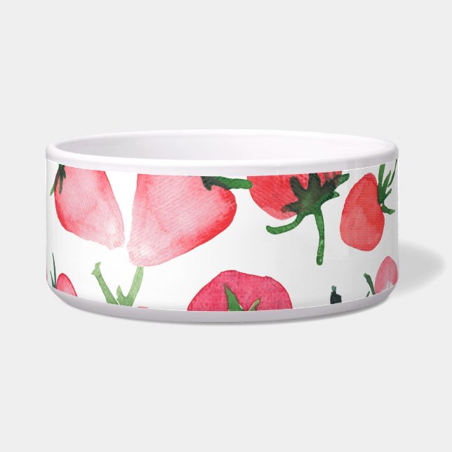 Juicy Red Strawberries Watercolor Pattern (Front)