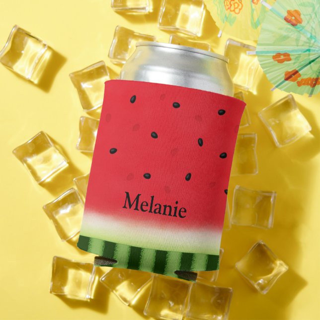 Juicy Red Watermelon Personalised Can Cooler (In Situ Summer)