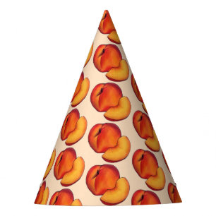 Juicy Ripe Summer Peach Georgia Peaches Fruit Party Hat