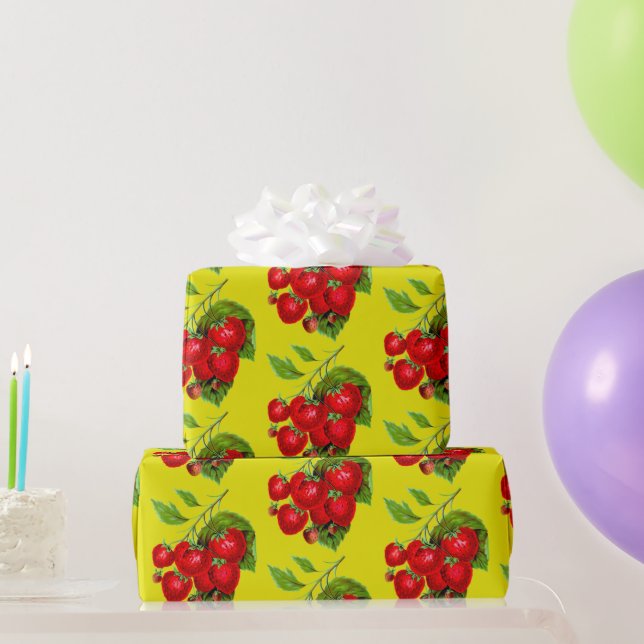 Juicy Strawberries Wrapping Paper (Party Gifts)