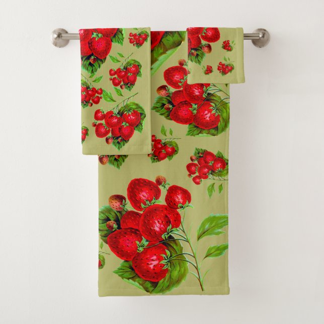 Juicy Strawberry  Bath Towel Set (Insitu)
