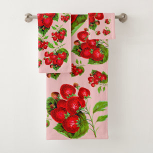 Juicy Strawberry  Bath Towel Set
