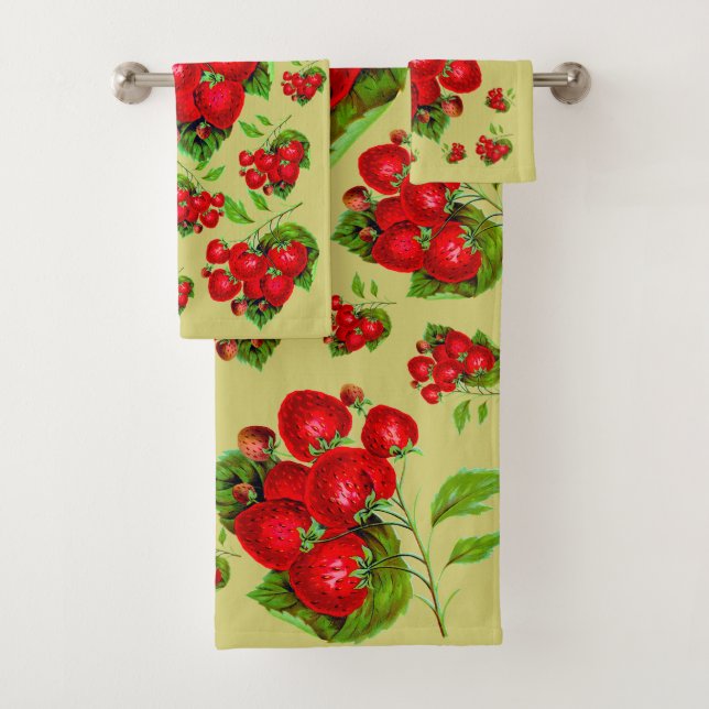 Juicy Strawberry  Bath Towel Set (Insitu)
