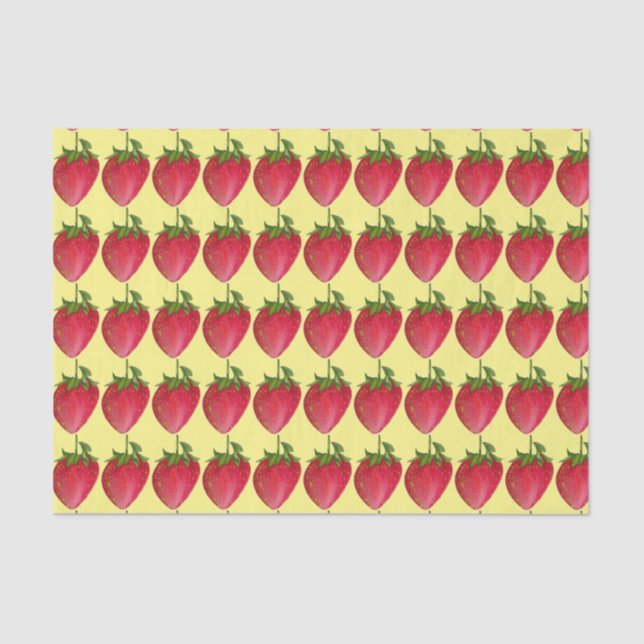Juicy Strawberry fruit colourful watercolour Tissue Paper (Front)