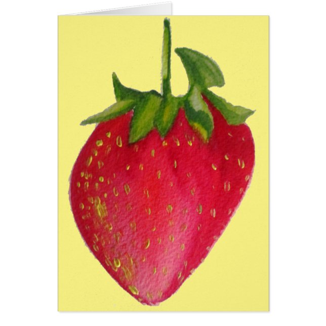 Juicy Strawberry fruit watercolour macro art (Front)