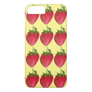 Juicy Strawberry fruit watercolour macro art iPhone 8 Plus/7 Plus Case