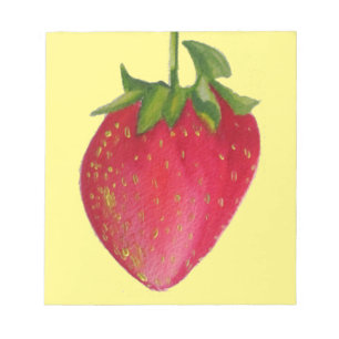 Juicy Strawberry fruit watercolour macro art Notepad