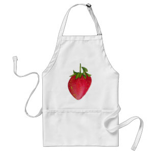 Juicy Strawberry fruit watercolour macro art Standard Apron
