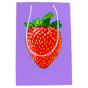 Juicy Strawberry in Pop Art Style  Medium Gift Bag
