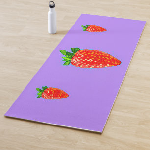 Juicy Strawberry in Pop Art Style Yoga Mat