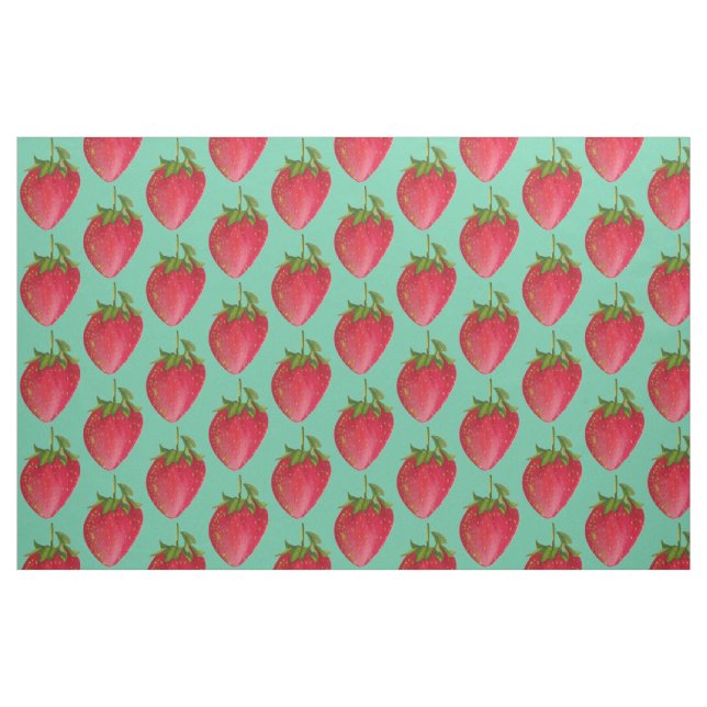 Juicy Strawberry pattern watercolour fruit pop art Fabric (Fat Quarter)