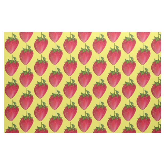 Juicy Strawberry pattern watercolour fruit pop art Fabric (Fat Quarter)